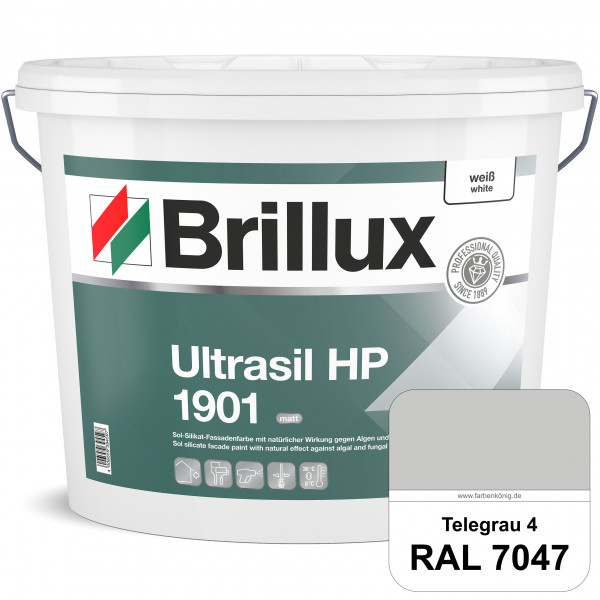 Ultrasil HP 1901 Silikat-Fassadenfarbe (RAL 7047 Telegrau 4) Sol-Silikat-Fassadenfarbe ohne Biozidzu