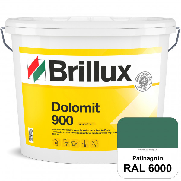 Dolomit 900 (RAL 6000 Patinagrün) stumpfmatte Innen-Dispersionsfarbe mit gutem Deckvermögen