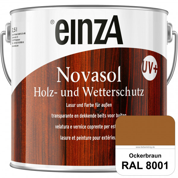 einzA Novasol HW Farbe (RAL 8001 Ockerbraun) Deckender Wetterschutz für außen