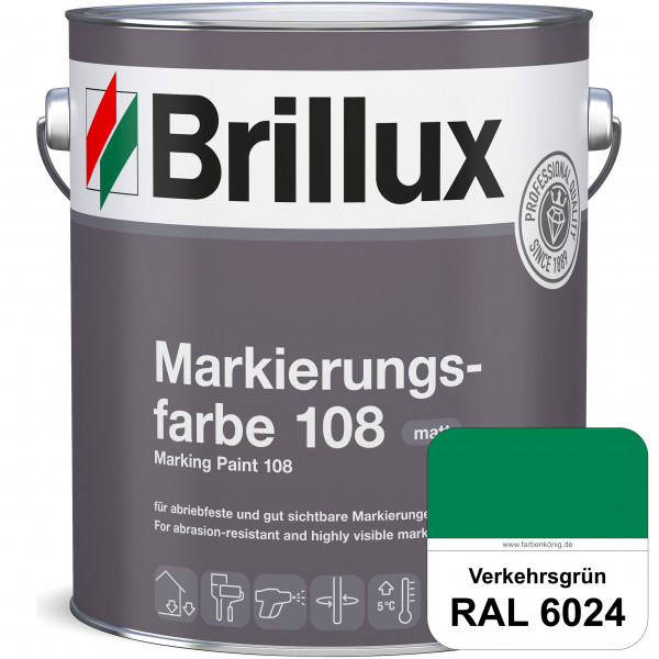 Markierungsfarbe 108 (RAL 6024 Verkehrsgrün) Markierungsfarbe für Asphalt, Betonböden, Zementestrich