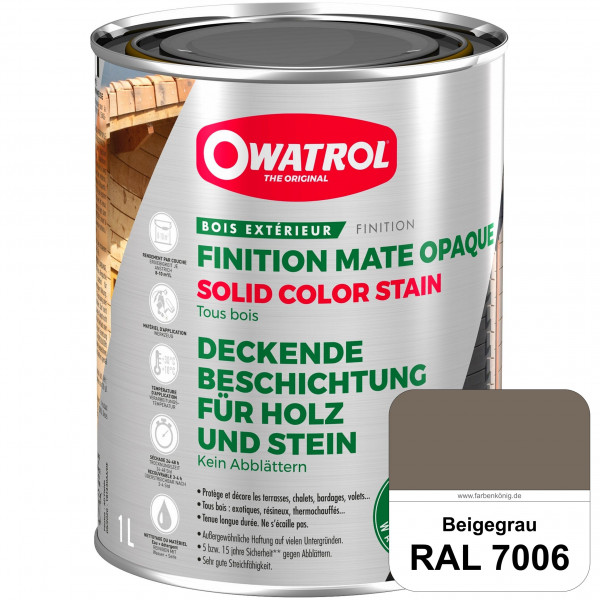 Solid Color Stain (RAL 7006 Beigegrau) deckende und matte Wetterschutzfarbe außen