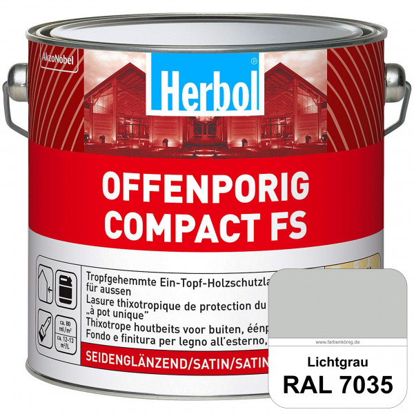 Offenporig Compact FS (RAL 7035 Lichtgrau) Rationelle & thixotrope Ein-Topf-Holzlasur (außen)