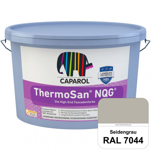 ThermoSan NQG (RAL 7044 Seidengrau) schmutzabweisende Siliconharz Fassadenfarbe mit Algen- und Pilzs