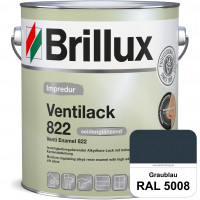 Impredur Ventilack 822 (RAL 5008 Graublau) Seidenglanzlack (lösemittelhaltig) Fenster & Türen innen 