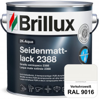 2K-Aqua Seidenmattlack 2388 (B-Ware) - 0,875 Liter (RAL 9016 Verkehrsweiß)