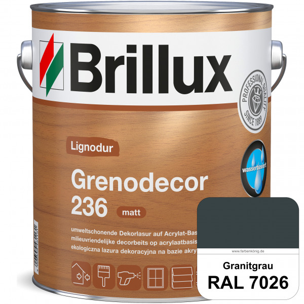 Grenodecor 236 (RAL 7026 Granitgrau) Umwelt- und gesundheitsschonende, diffusionsfähige Dekorlasur m