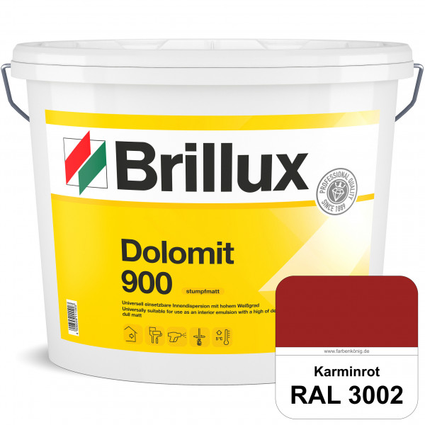 Dolomit 900 (RAL 3002 Karminrot) stumpfmatte Innen-Dispersionsfarbe mit gutem Deckvermögen