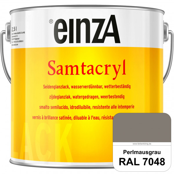 einzA Samtacryl (RAL 7048 Perlmausgrau) wetterbeständige seidenglänzende Acryl-PU-Lackfarbe