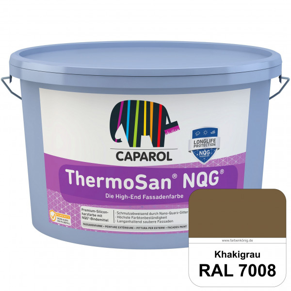 ThermoSan NQG (RAL 7008 Khakigrau) schmutzabweisende Siliconharz Fassadenfarbe mit Algen- und Pilzsc