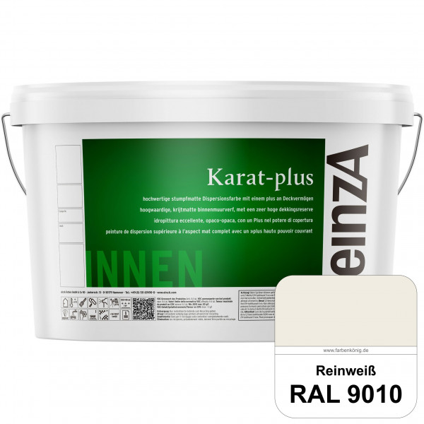 einzA Karat-plus (RAL 9010 Reinweiß) Innenwandfarbe mit herausragenden Produkteigenschaften