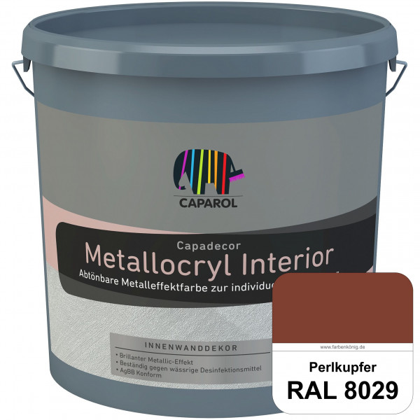 Capadecor Metallocryl Interior (RAL 8029 Perlkupfer) Glänzende Dispersionsfarbe mit metallischer Opt