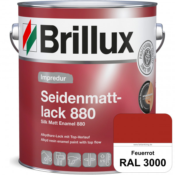 Impredur Seidenmattlack 880 (B-Ware) - 0,375 Liter (RAL 3000 Feuerrot)