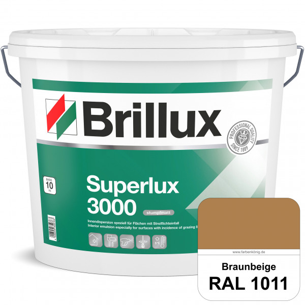 Superlux 3000 (RAL 1011 Braunbeige) hoch deckende stumpfmatte Innen-Dispersionsfarbe - streiflichtun