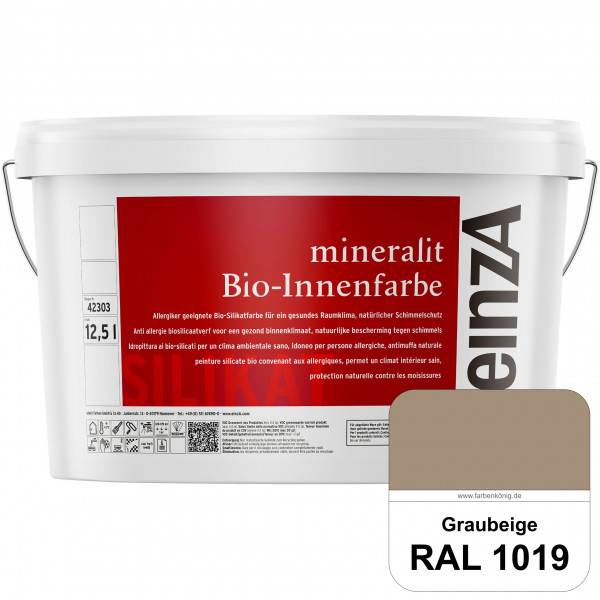 einzA mineralit Bio-Innenfarbe (RAL 1019 Graubeige) Bio-Silikat-Innenfarbe gemäß VOB DIN 18 363