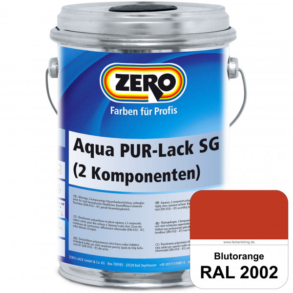 Aqua PUR-Lack SG inkl. Härter (RAL 2002 Blutorange)