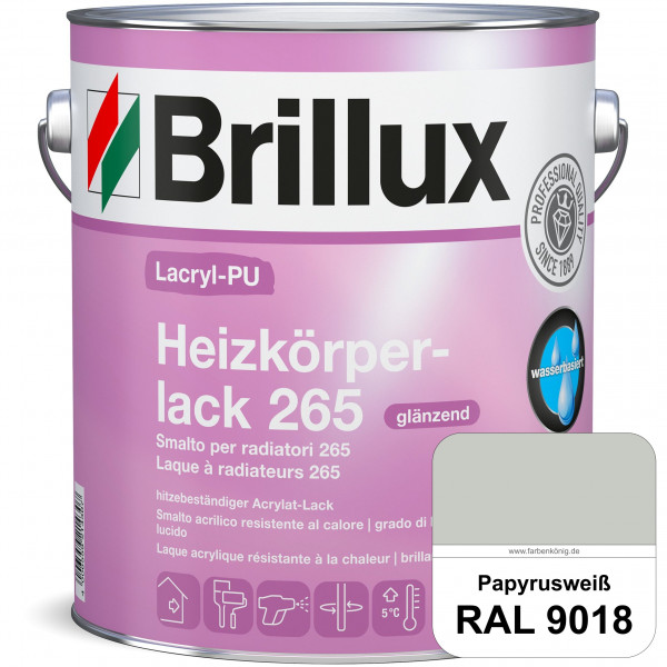 Lacryl-PU Heizkörperlack 265 (RAL 9018 Papyrusweiß) vergilbungsresistenter & wasserbasierter Heizkör