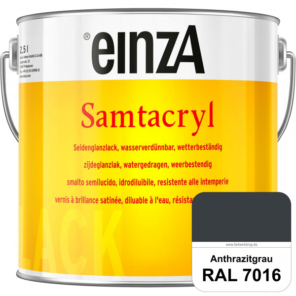 einzA Samtacryl (RAL 7016 Anthrazitgrau) wetterbeständige seidenglänzende Acryl-PU-Lackfarbe