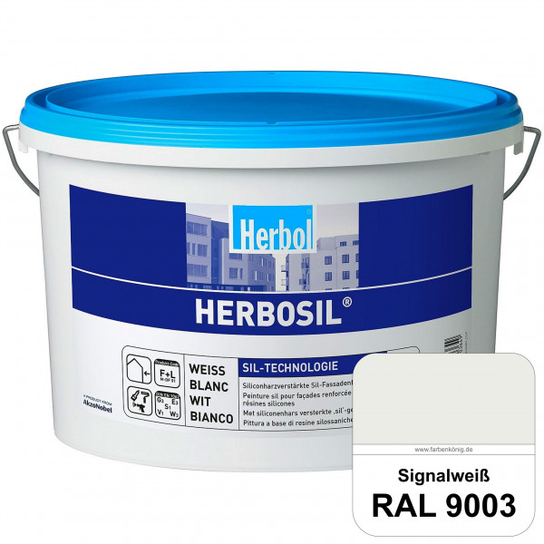 Herbosil (RAL 9003 Signalweiß) streiflichtunempfindliche siliconharzverstärkte Fassadenfarbe