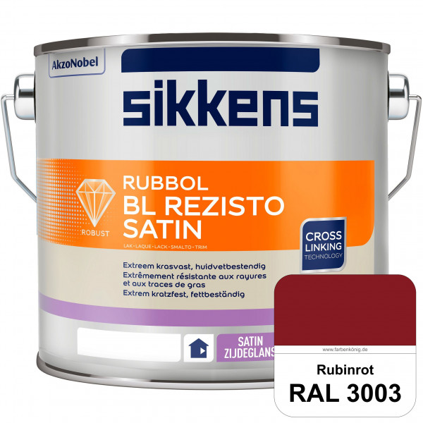 Rubbol BL Rezisto Satin (RAL 3003 Rubinrot) seidenglänzender und strapazierfähiger Lack (wasserbasie