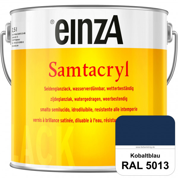 einzA Samtacryl (RAL 5013 Kobaltblau) wetterbeständige seidenglänzende Acryl-PU-Lackfarbe