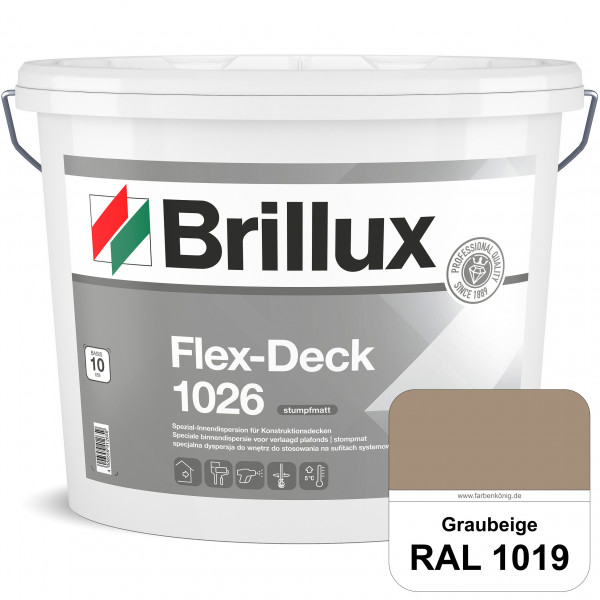 Flex-Deck ELF 1026 (RAL 1019 Graubeige) Hochwertige Innendispersion für Decken mit Installationen &