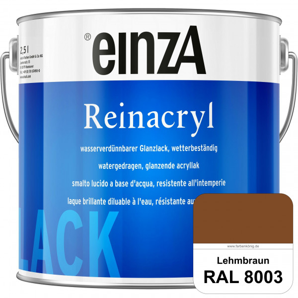 einzA Reinacryl (RAL 8003 Lehmbraun) wetterbeständige glänzende Acryl-PU-Lackfarbe