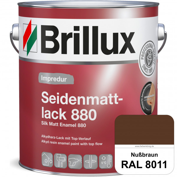 Impredur Seidenmattlack 880 (RAL 8011 Nussbraun) für Holz- oder Metallflächen innen & außen