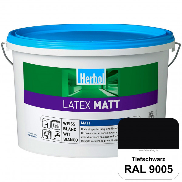 Latex Matt (RAL 9005 Tiefschwarz) Matte Latexfarbe mit hoher Strapazierfähigkeit