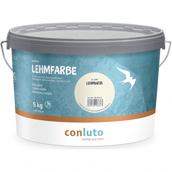 Lehmfarbe - Lehmweiß (B-Ware) - 10 Kilogramm (Lehmweiß (CL 109) - conluto)