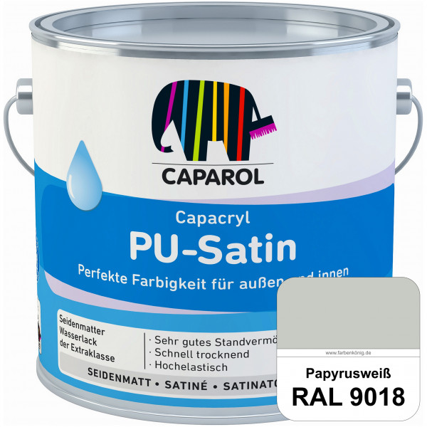 Capacryl PU-Satin (RAL 9018 Papyrusweiß) hochwertige Zwischen-/ Schluss­lackierungen für grundierte