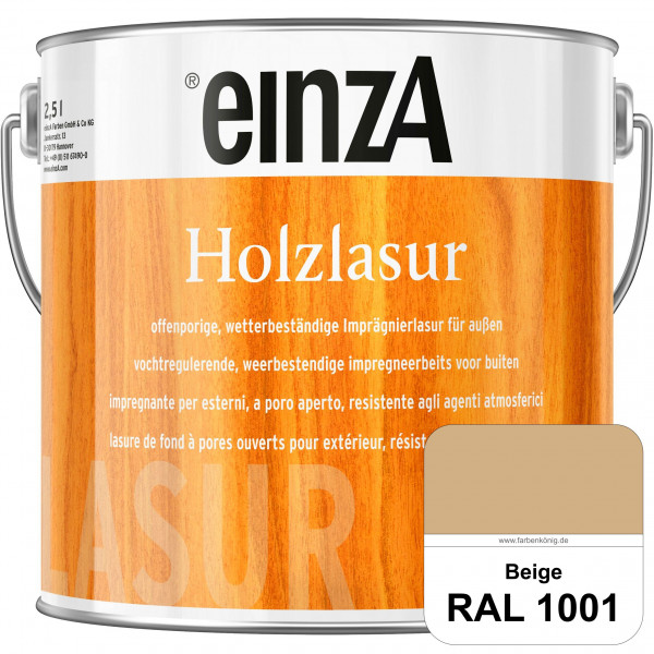 einzA Holzlasur (RAL 1001 Beige) Offenporige Imprägnierlasur für Außen-Holzbauteile