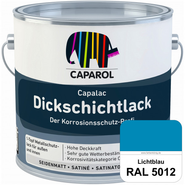 Capalac Dickschichtlack (RAL 5012 Lichtblau) 1-Topf Metallschutzlack (löselmittelhaltig) innen & auß