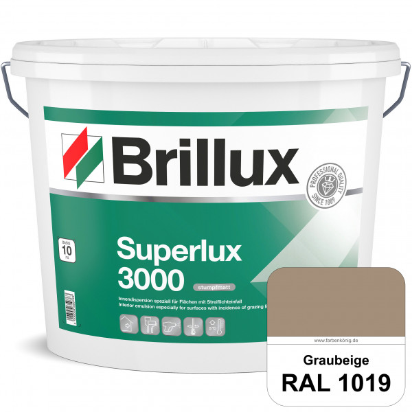 Superlux 3000 (RAL 1019 Graubeige) hoch deckende stumpfmatte Innen-Dispersionsfarbe - streiflichtune