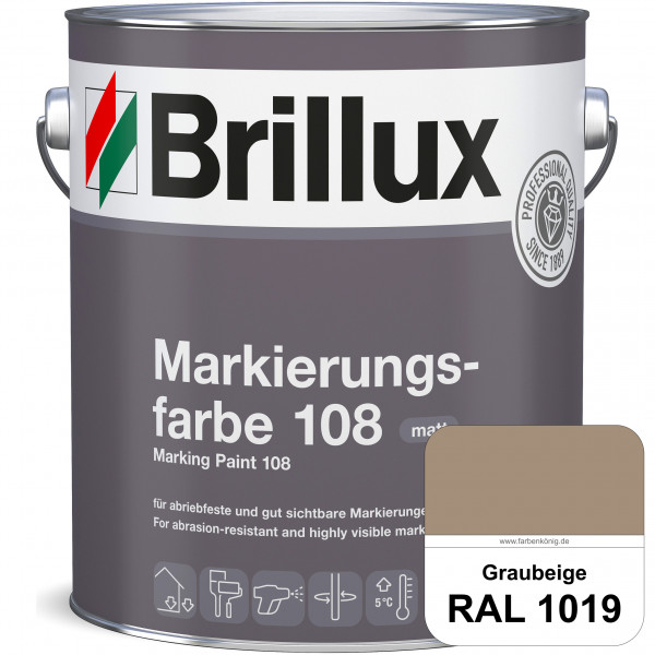 Markierungsfarbe 108 (RAL 1019 Graubeige) Markierungsfarbe für Asphalt, Betonböden, Zementestrichen