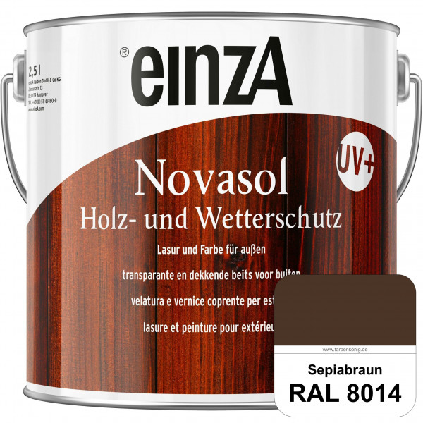 einzA Novasol HW Farbe (RAL 8014 Sepiabraun) Deckender Wetterschutz für außen