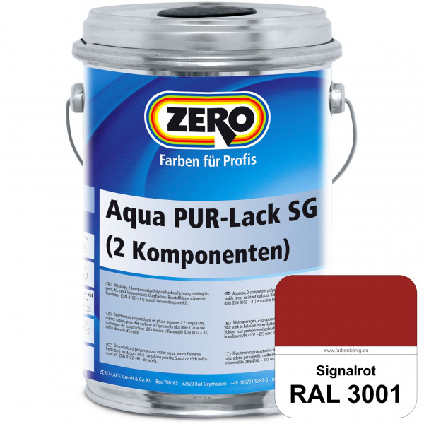 Aqua PUR-Lack SG inkl. Härter (RAL 3001 Signalrot)