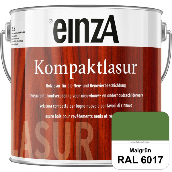 einzA Kompaktlasur (RAL 6017 Maigrün) Lasuranstrich für den Neu- und Renovieranstrich
