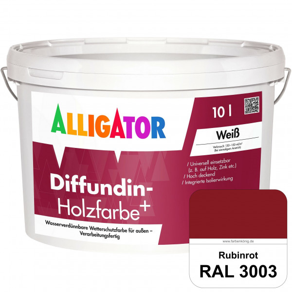 Diffundin-Holzfarbe+ (RAL 3003 Rubinrot)