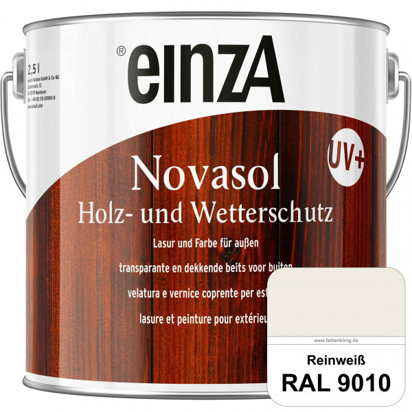 einzA Novasol HW Farbe (RAL 9010 Reinweiß) Deckender Wetterschutz für außen