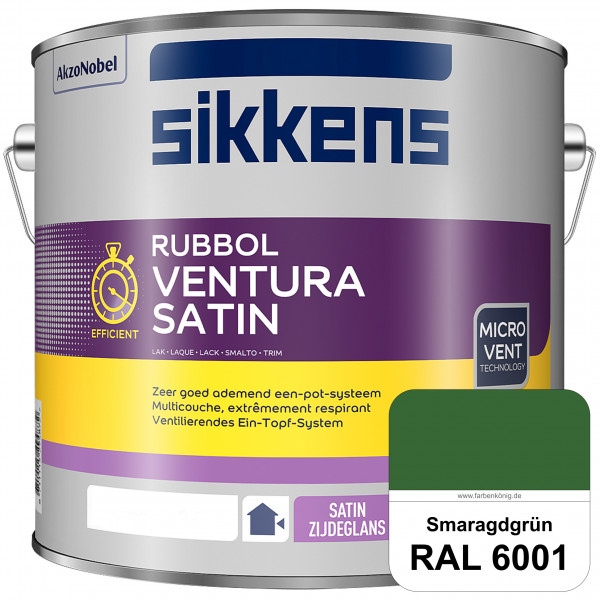 Rubbol Ventura Satin (RAL 6001 Smaragdgrün) Seidenglanzlack (lösemittelhaltig) Fenster & Türen außen