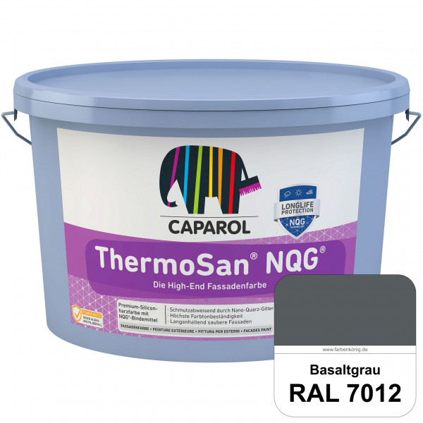 ThermoSan NQG (RAL 7012 Basaltgrau) schmutzabweisende Siliconharz Fassadenfarbe mit Algen- und Pilzs
