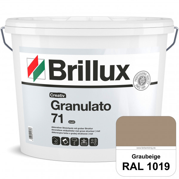 Creativ Granulato 71 (RAL 1019 Graubeige) Verarbeitungsfertige, quarzgefüllte Dispersionsfarbe für d