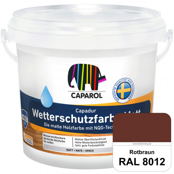 Capadur Wetterschutzfarbe Matt (B-Ware) - 0,7 Liter (RAL 8012 Rotbraun)