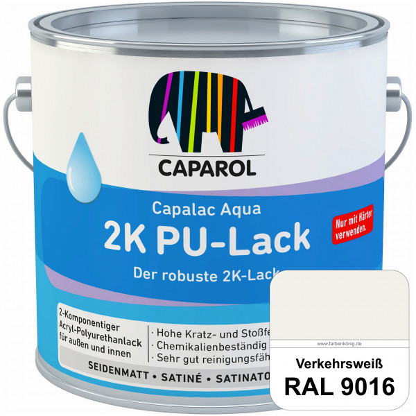 Capalac Aqua 2K PU-Lack (RAL 9016 Verkehrsweiß) chemisch und mechanisch widerstandsfähige Lackierung