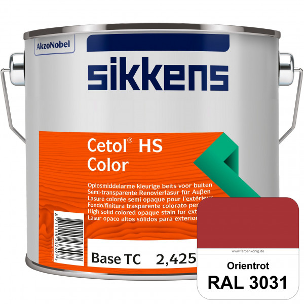 Cetol HS Color (RAL 3031 Orientrot) Dekorative semi-transparente Lasur (lösemittelhaltig) für außen.