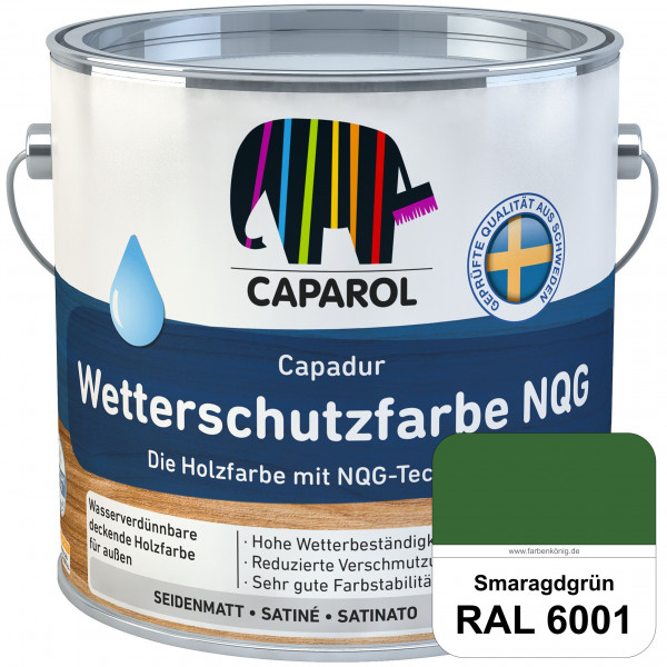 Capadur Wetterschutzfarbe NQG (RAL 6001 Smaragdgrün) Holzfarbe mit NQG-Technologie wasserbasiert für