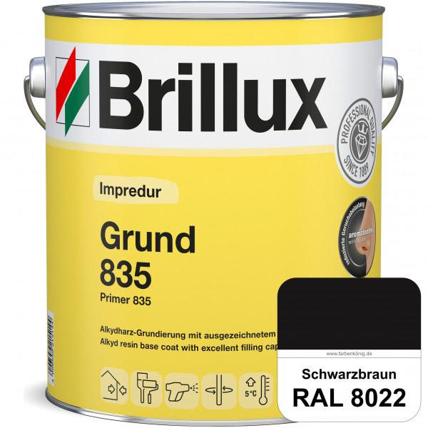 Impredur Grund 835 (RAL 8022 Schwarzbraun) Grundierung für Laub- und Nadelholz wie Fenstern, Türen e