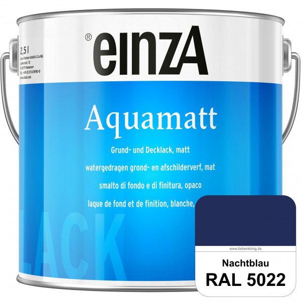 einzA Aquamatt (RAL 5022 Nachtblau) Wasserverdünnbare Vorstreichfarbe & matte Lackfarbe