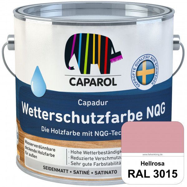 Capadur Wetterschutzfarbe NQG (RAL 3015 Hellrosa) Holzfarbe mit NQG-Technologie wasserbasiert für au