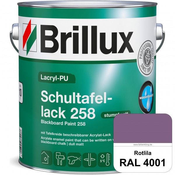 Lacryl-PU Schultafellack 258 (RAL 4001 Rotlila) wasserbasierter und matter Schultafellack (innen)